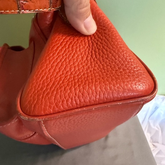 Brighton Vtg Burnt Orange Adjustable Crossbody Organizer Bag Croc Embossed - Picture 16 of 17